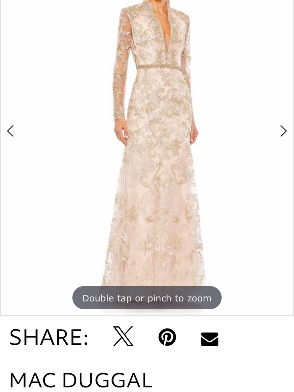 Mac Duggal Gown style 11165 in blush, size 6 - Picture 3 of 6